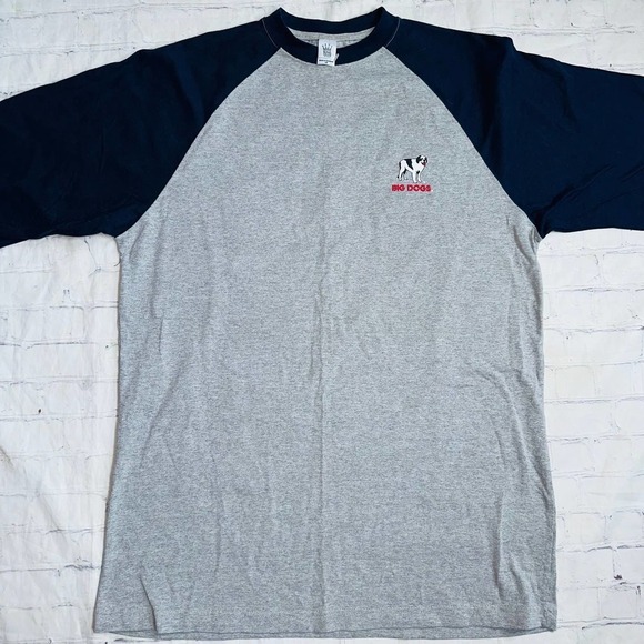 New Vintage 2001 Men’s Large Big Dogs 3/4 Sleeve Baseball Graphic TShirt - Picture 2 of 7